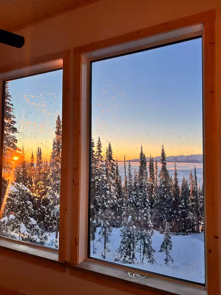 Private hot tub at Double Black Retreat in winter